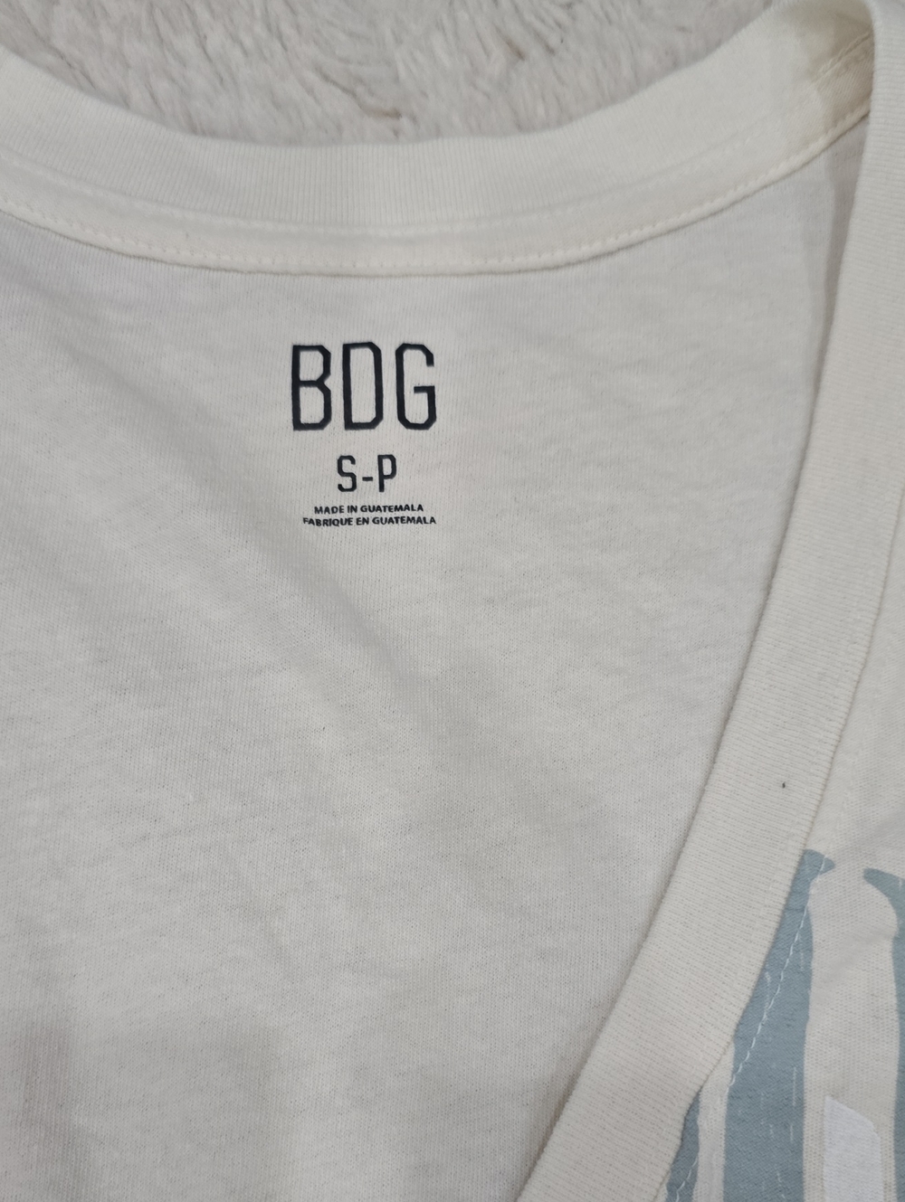 BDG Cream Dolphin Graphic V-Neck Tank Top - Picture 2 of 6